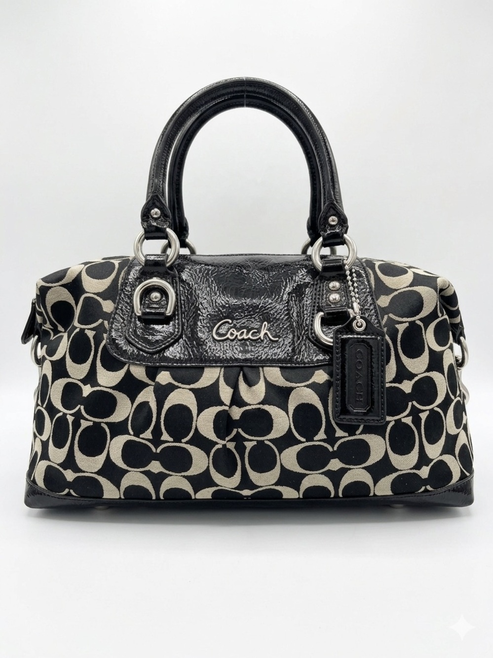 Coach Ashley Signature Satchel Black